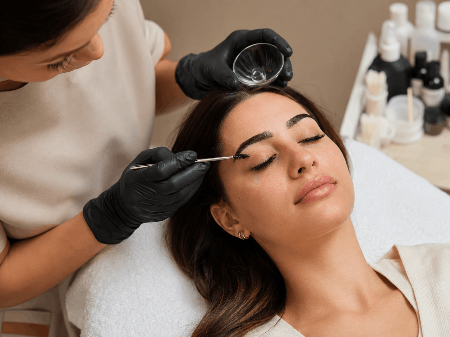 Eyebrow and eyelash tinting at Sugarluxe